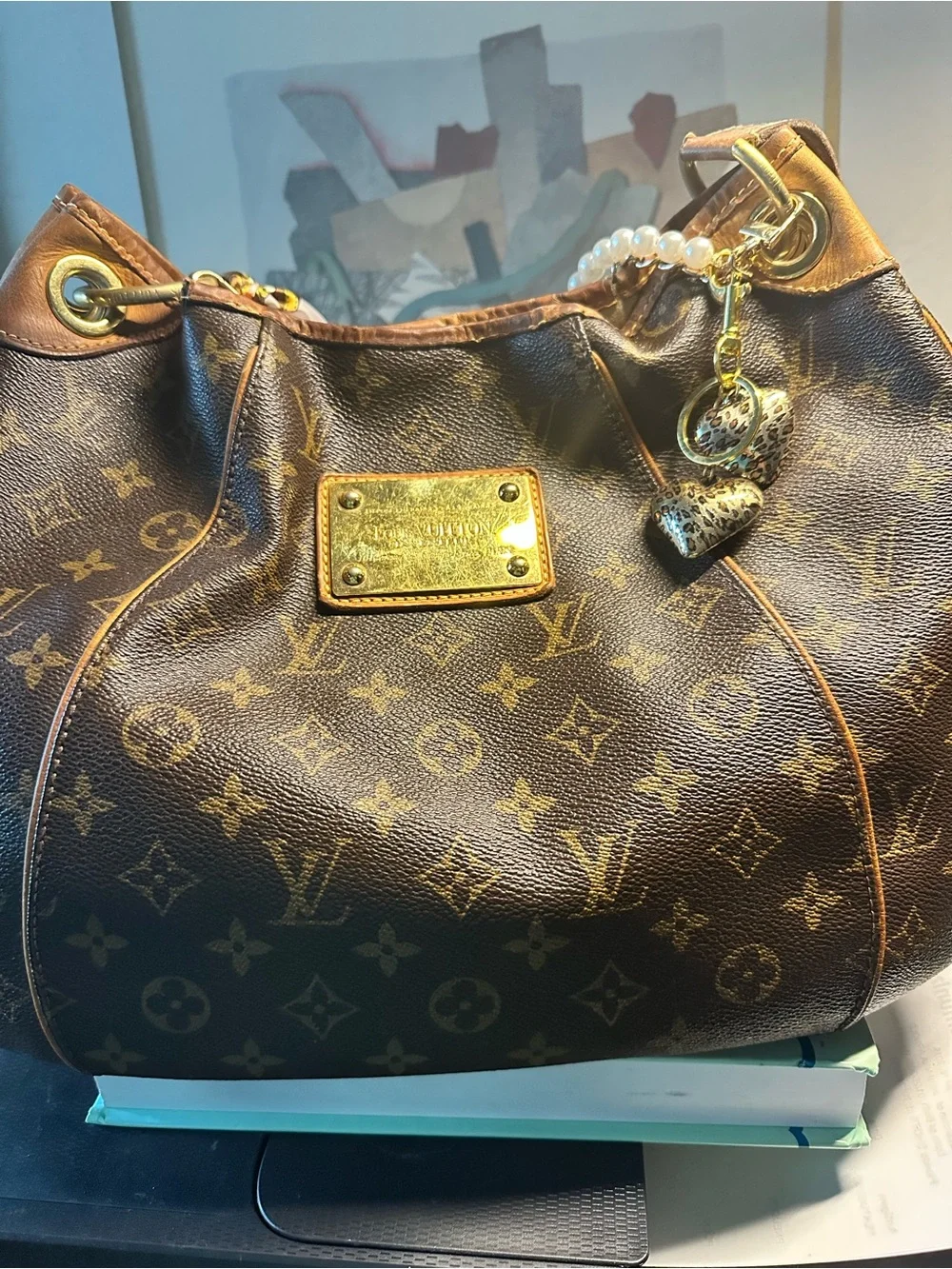 Louis Vuitton Brown Monogram Shoulder Bag with Gold Hardware